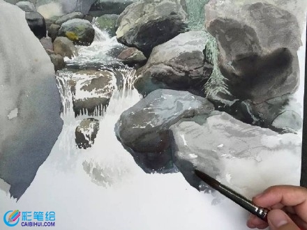 水彩风景过程